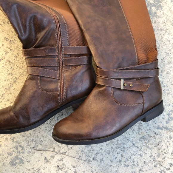 Torrid Brown Faux Leather Riding Boots Size 9 W - Picture 3 of 8